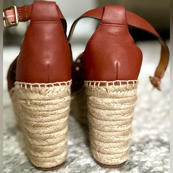 ‼️RARE‼️🎸Tory Burch🎸🔥Ret.$348🔥Basketweave Espadrille Wedge Platform Sandal—7.5 - Picture 3 of 16